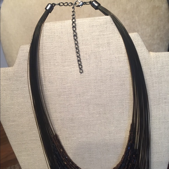 Bronze and Blue beaded Necklace - Picture 3 of 4